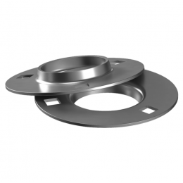Pressed housing flange units
