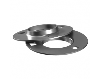 Pressed housing flange units