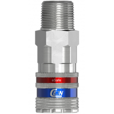 Bezpieczne szybkozłącze Cejn eSafe eSafe R 3/4", męskie stal nierdz.