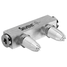 SILVENT 302 L-S - Listwa z 2 dyszami Lavala 6.8 N / 3/8" wewn. / stal nierdzewna / 2 dysze SILVENT 302 L-S - Listwa z 2 dyszami Lavala 6.8 N / 3/8" wewn. / stal nierdzewna / 2 dysze