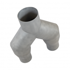 Rozgałęźnik typu Y do noży powietrznych, śr. Wlot/wylot - 100/76 mm, wygięcie 90°