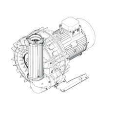 Double Stage Double Impeller Sidechannel Blower SCL e09TD, IE3 - 3 Phase Motor, 15-17 kW Double Stage Double Impeller Sidechannel Blower SCL e09TD, IE3 - 3 Phase Motor, 15-17 kW
