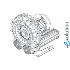 Double Stage Single Impeller Sidechannel Blower SCL e11MD, IE3 - 3 Phase Motor, 7,5-9 kW Double Stage Single Impeller Sidechannel Blower SCL e11MD, IE3 - 3 Phase Motor, 7,5-9 kW