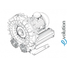 Double Stage Single Impeller Sidechannel Blower SCL e12MD, IE3 - 3 Phase Motor, 15-18 kW Double Stage Single Impeller Sidechannel Blower SCL e12MD, IE3 - 3 Phase Motor, 15-18 kW
