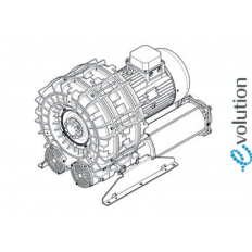 Single Stage Double Impeller Sidechannel Blower SCL e12TS, IE3 - 3 Phase Motor, 15 (1) kW Single Stage Double Impeller Sidechannel Blower SCL e12TS, IE3 - 3 Phase Motor, 15 (1) kW