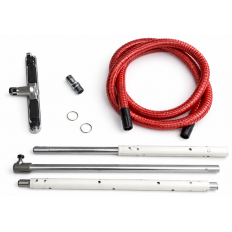 ZEST. AKCESORIÓW DO CZYSZCZENIA PIECÓW śr. 40 do 145S: 1 przył. proste, 1 czerwony wąż elast. 3m, 1 przedł. 1m z osłoną, 1 przedł. 1m z częściową osłoną, 1 przedł. 1m bez osłony, 1 przyłącze 80/50.